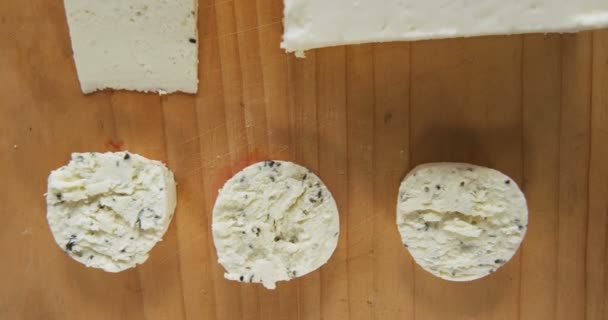 Diferentes tipos de queso — Vídeos de Stock