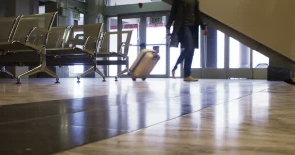 乘客和他们的行李走 — 图库视频影像