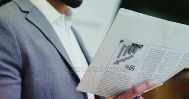 Businessman looking at a document — Stock Video