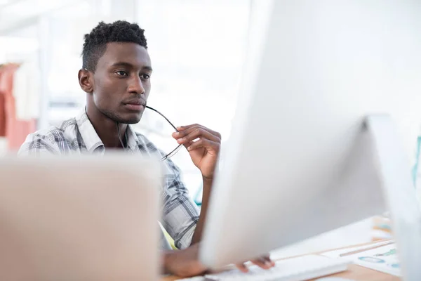Executive working on computer in office — Stock Photo, Image