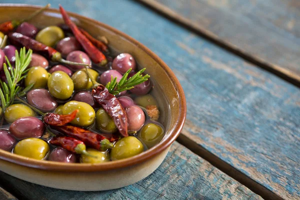 pickled olives in bowl