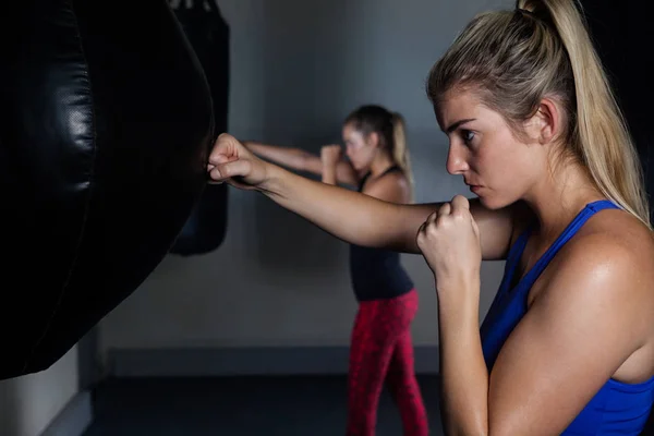 Ženy cvičí boxu — Stock fotografie