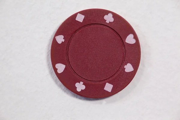 Roter Casino-Chip — Stockfoto