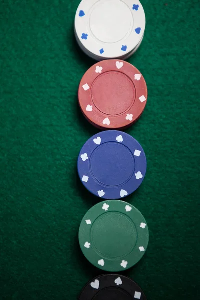 Casino chipson poker table — Stock Photo, Image