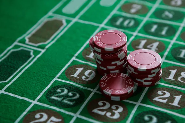 Red casino chips — Stock Photo, Image