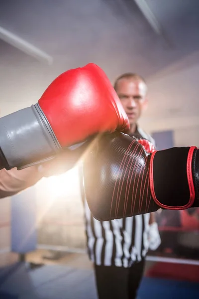 Boxers punching fists — Stock Photo, Image