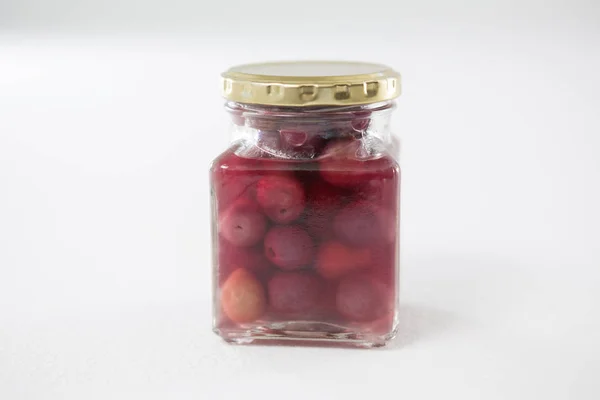 Preservative olives in jar — Stock Photo, Image