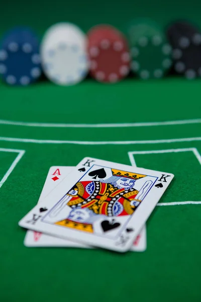 Playing cards and chips — Stock Photo, Image