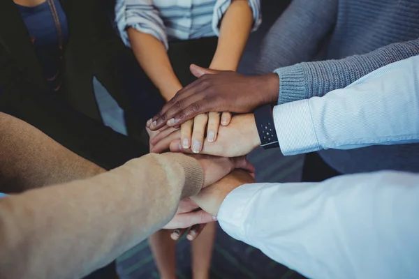 Business colleagues stacking hands — Stock Photo, Image