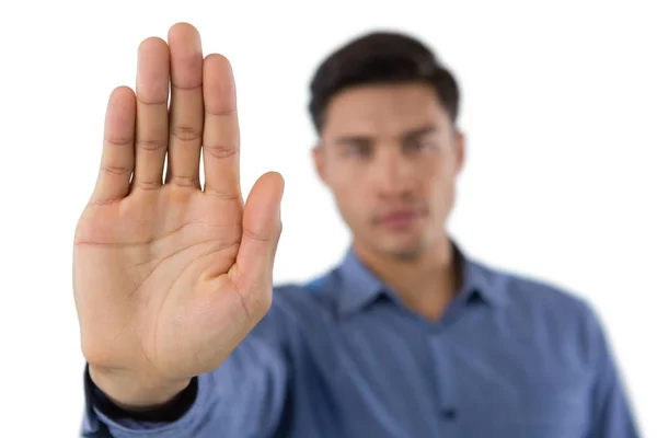 Business man showing shop gesture — Stock Photo, Image