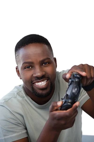 Adam video oyun oynarken joystick ile — Stok fotoğraf