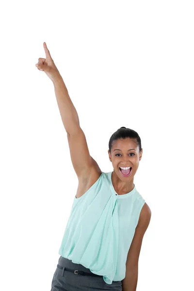 Emocionada mujer de negocios bailando — Foto de Stock