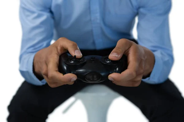 Businessman playing video game — Stock Photo, Image