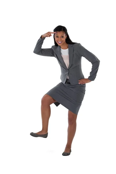 Excited businesswoman dancing — Stock Photo, Image