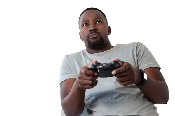 Man with joystick playing video game — Stock Photo, Image