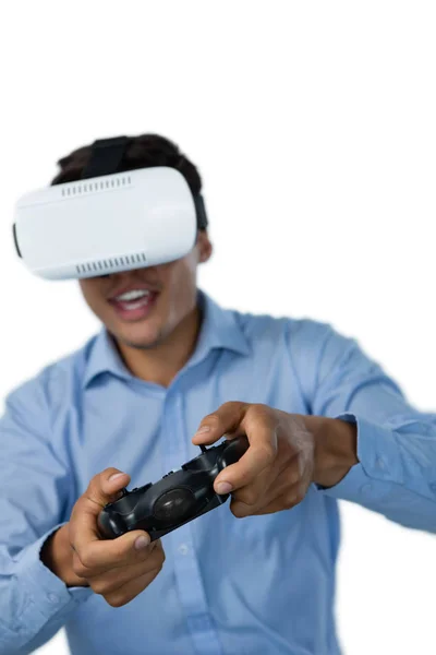 Affärsman som Vr glasögon — Stockfoto