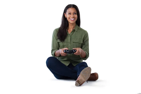 Mujer jugando videojuego — Foto de Stock