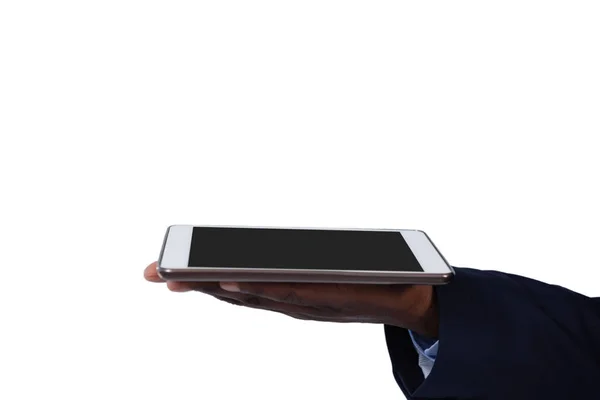 Empresário segurando tablet digital — Fotografia de Stock