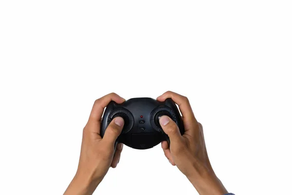 Male hands holding joystick — Stock Photo, Image