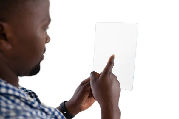 Homem usando tablet digital futurista — Fotografia de Stock