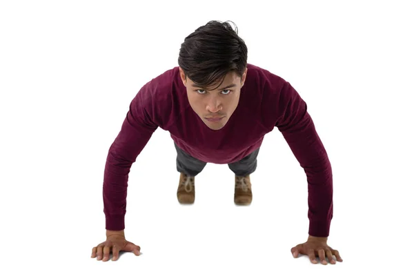 Affärsman gör push ups — Stockfoto