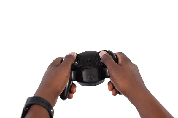 Male hands playing video game — Stock Photo, Image