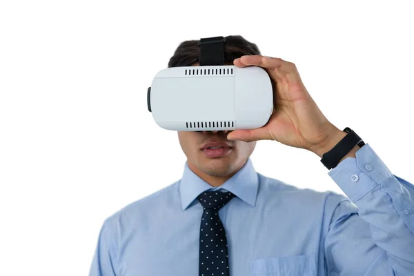 Uomo d'affari con occhiali VR — Foto Stock