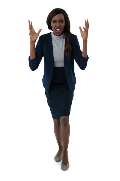 Frustrated businesswoman standing — Stock Photo, Image