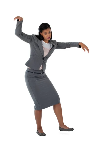 Excited businesswoman dancing — Stock Photo, Image