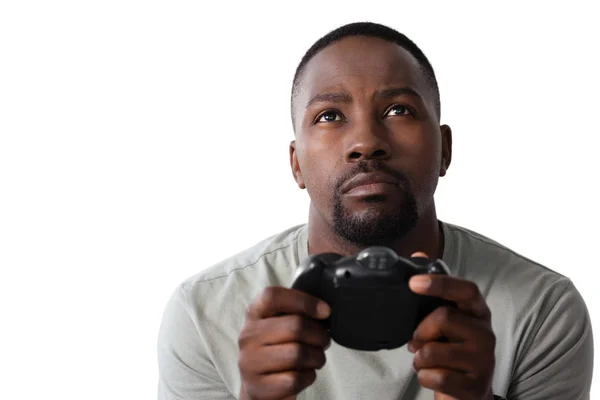 Mannen med joystick spelar videospel — Stockfoto
