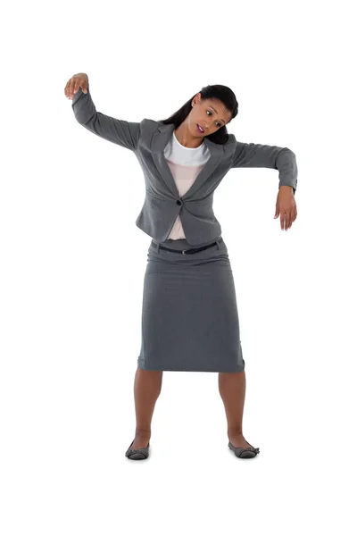 Excited businesswoman dancing — Stock Photo, Image