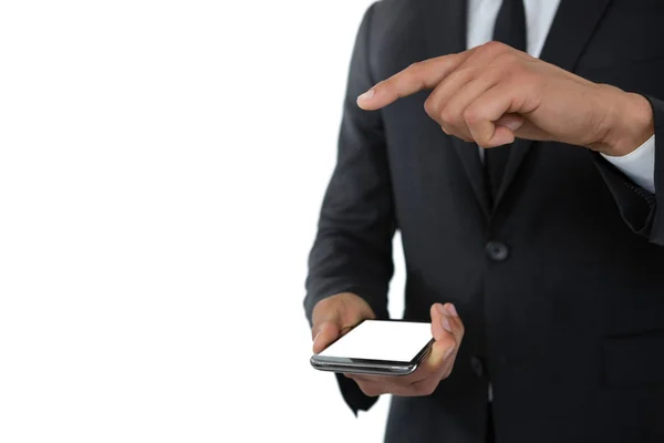 Businessman holding mobile phone — Stock Photo, Image