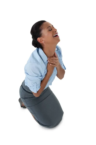 Worried businesswoman pleading — Stock Photo, Image