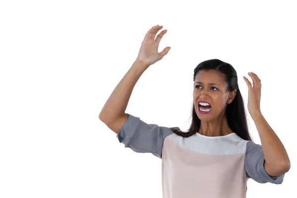 Mulher de negócios frustrada gritando — Fotografia de Stock