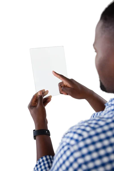 Homem usando tablet digital futurista — Fotografia de Stock