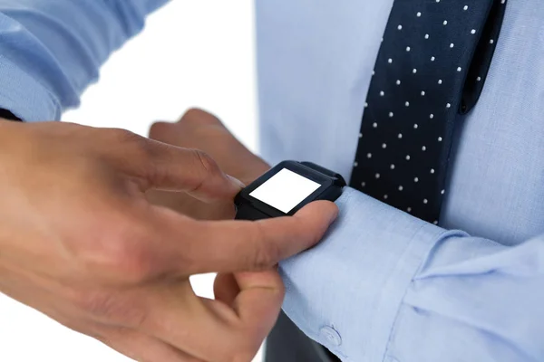 Business Man usando smartwatch — Fotografia de Stock