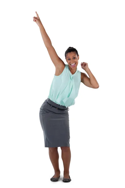 Emocionada mujer de negocios bailando —  Fotos de Stock