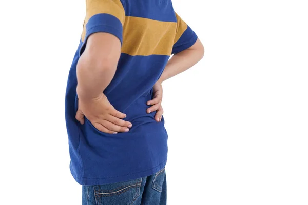 Chico teniendo un dolor de espalda — Foto de Stock