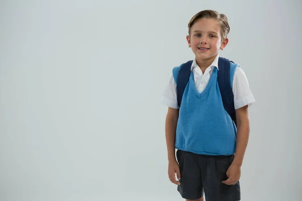 Schattig schooljongen permanent — Stockfoto