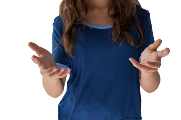 Girl with hand cupped — Stock Photo, Image