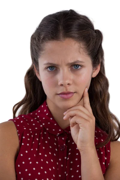 Teenage girl against white background — Stock Photo, Image