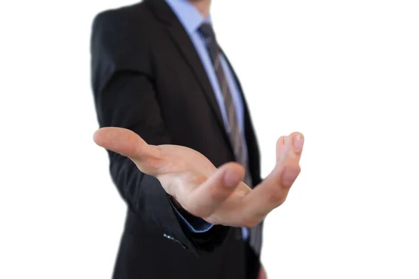 Empresario haciendo gestos mientras está de pie — Foto de Stock