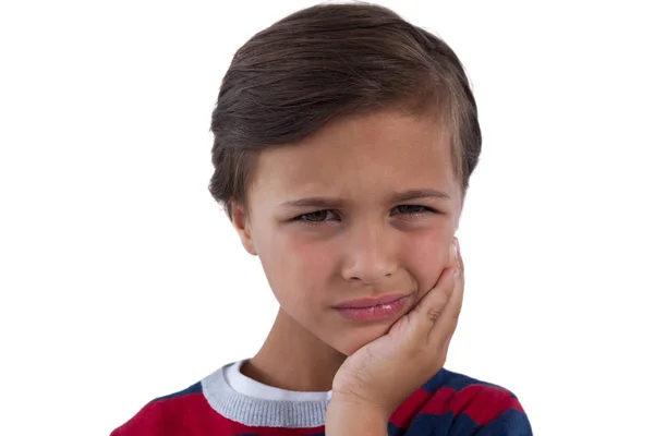 Cute boy having an toothache — Stock Photo, Image