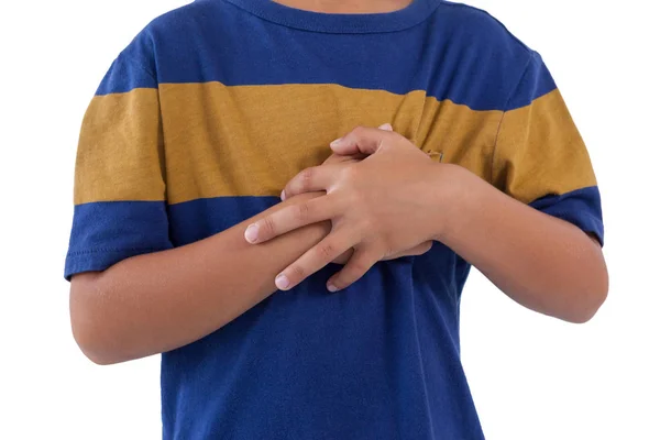 Boy having an chest pain — Stock Photo, Image