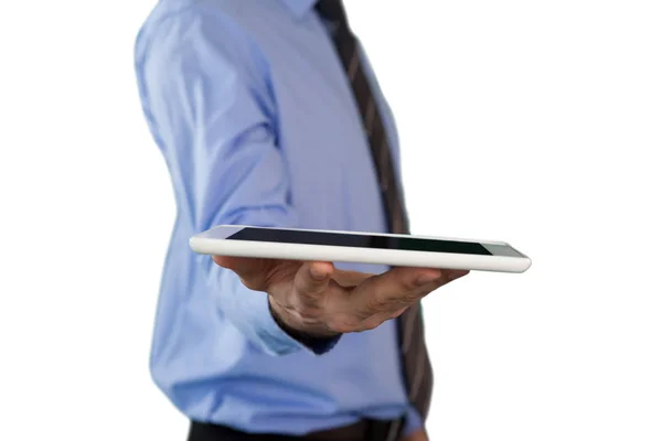 Empresário com computador tablet — Fotografia de Stock