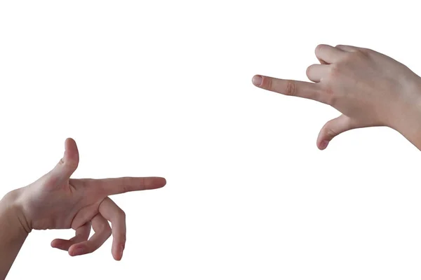 Meisjes hand vormen een vinger-frame — Stockfoto