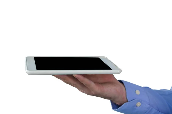 Обрезанная рука бизнесмена с цифровым планшетом — стоковое фото