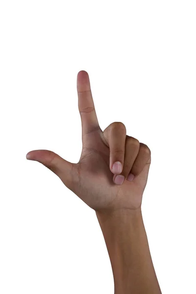 Ragazza mano puntando il dito — Foto Stock