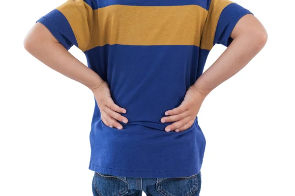 Хлопчик має біль у спині — стокове фото