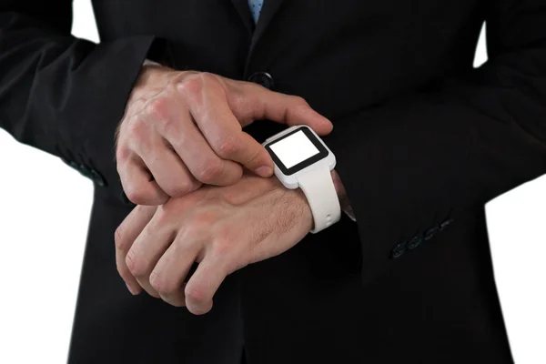 Affärsman med smart Watch-klocka — Stockfoto